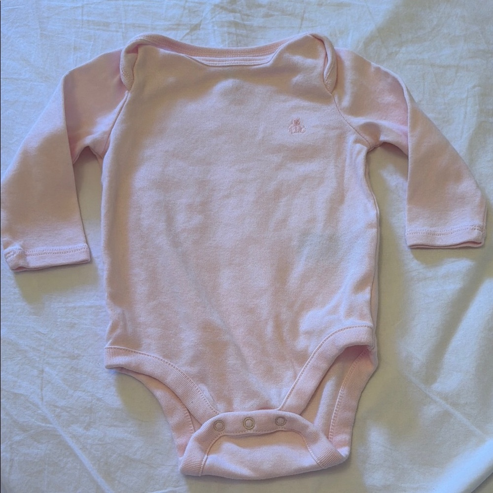 Baby Long-Sleeve One-Piece Bodysuit - Pink